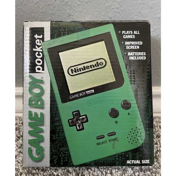 Nintendo GameBoy Pocket Green With Box No Manual Great Condition Tested MGB-001 - Picture 1 of 16